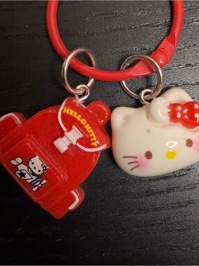 Hello Kitty red backpack Charm Keyring keychain